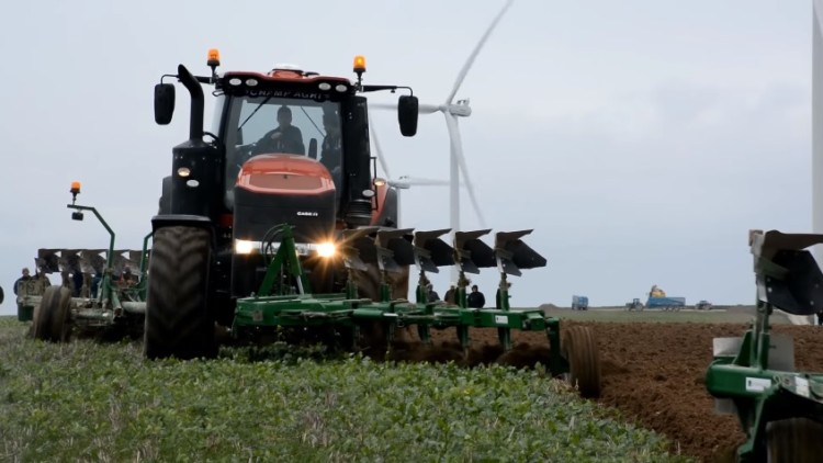 Ploegen met in totaal 100 scharen