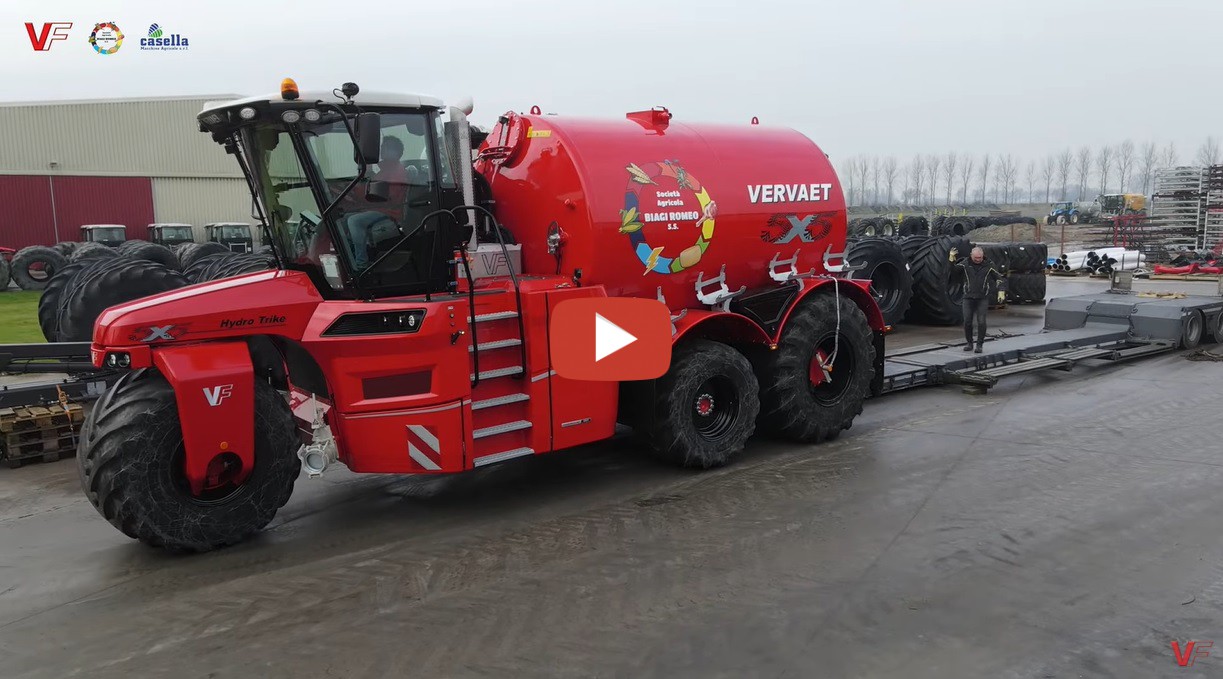 Afleveren van een Vervaet Hydro Trike 5x5 naar Biagi Romeo S.S in Italië.. Ook in Italië kan men