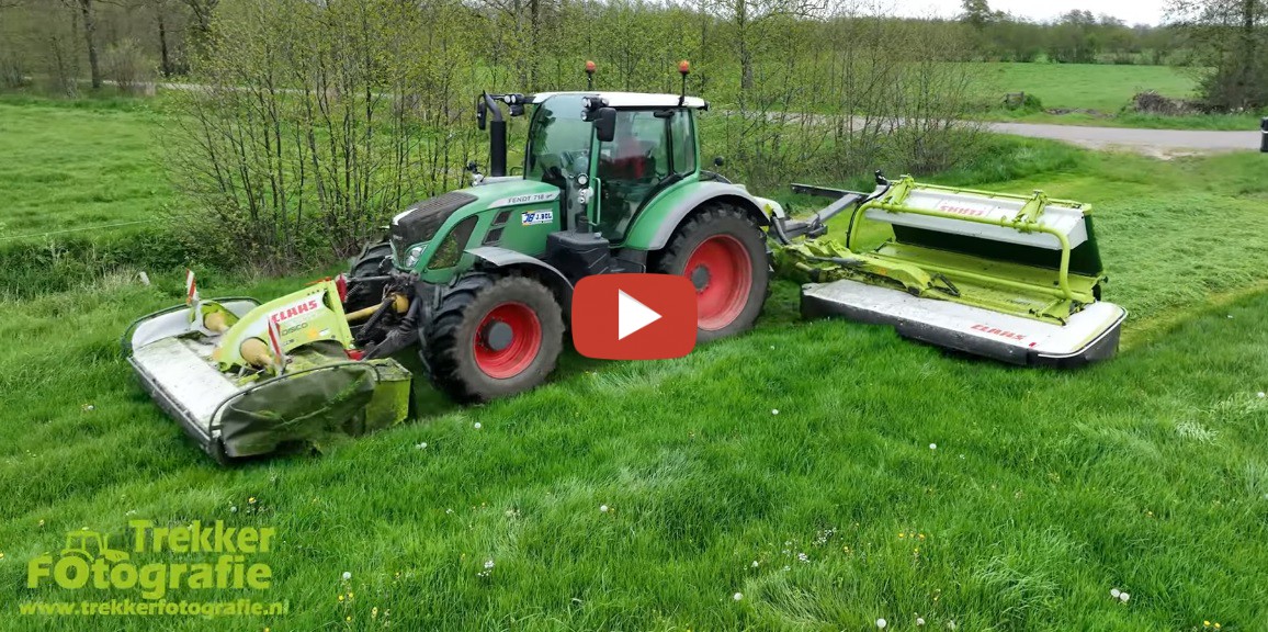 Loonbedrijf Bol Eerste Snede Gras Maaien 2023 Met Een Fendt 718 Met Een Claas Disco 9200 C