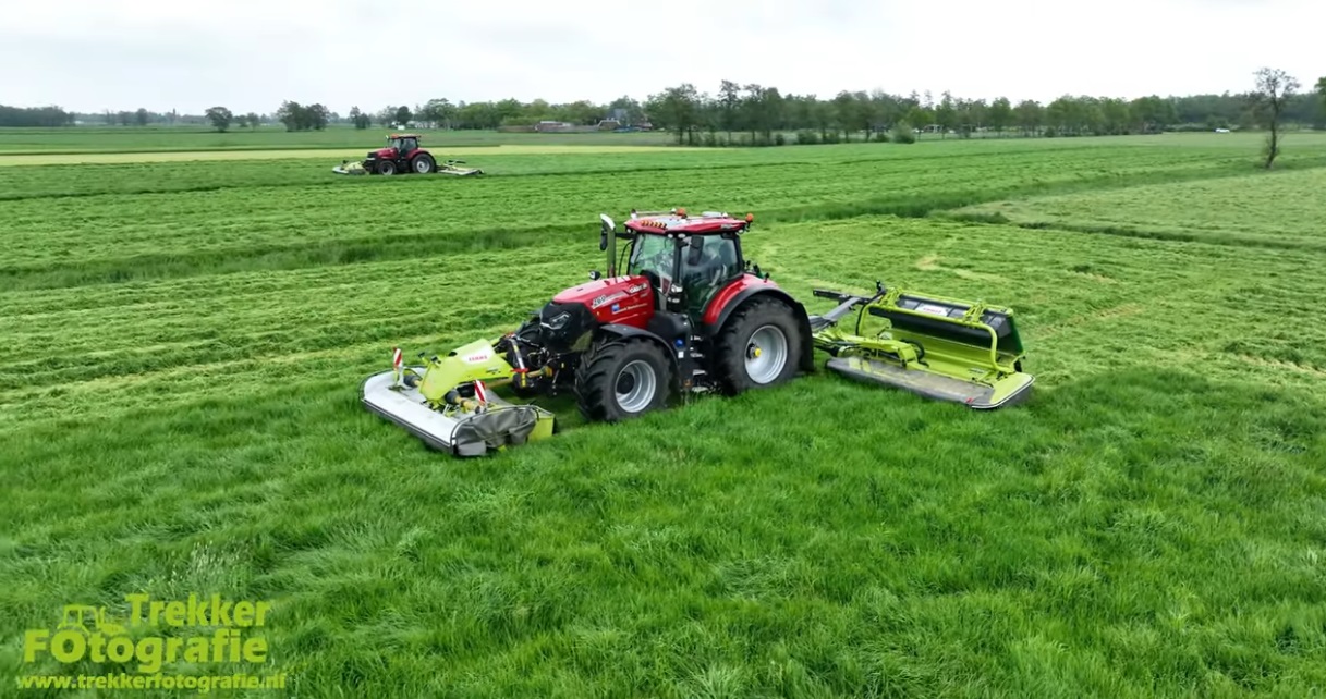 Loonwerk Westerkwartier - Gras maaien met 2x Case ih en Claas maaiers ...